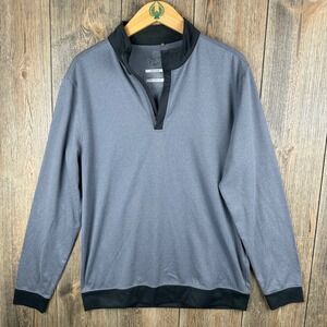 Swannies Golf Mens Medium Gray Heather Quarter Zip Pullover Performance Sweater
